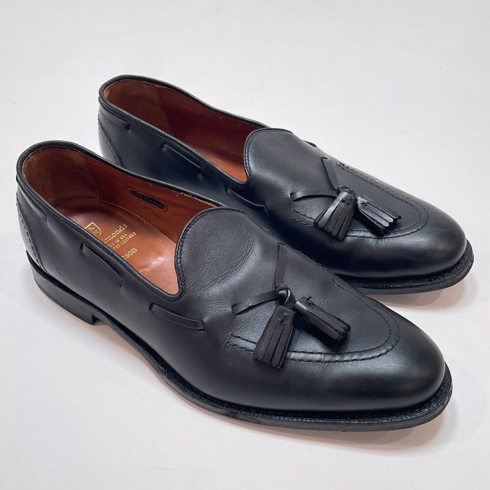 Allen Edmonds Loafers Men’s Size 9.5 Black Leather Acheson Shoes Tasseled USA